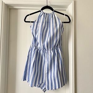 Stripped Halter Romper